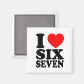 Aimant J'aime 67 drôle de mème J'aime Six Sept (Recto/Verso)