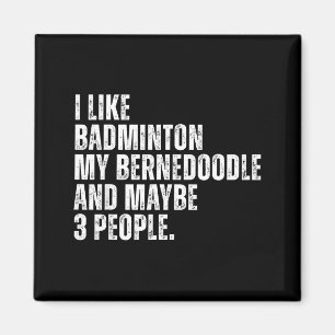 Aimant J'aime Amateur de Badminton Propriétaire de Chien