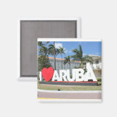 Aimant J'aime Aruba - Une île heureuse (Recto/Verso)