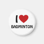 Aimant J'aime Badminton (Devant)