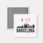 Aimant J'aime Barcelone Espagne (Recto/Verso)
