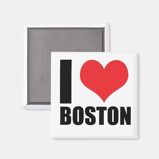Aimant J'aime Boston (Recto/Verso)
