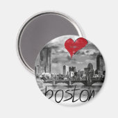 Aimant J'aime Boston (Recto/Verso)