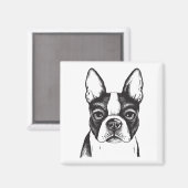 Aimant J'aime Boston Terriers (Recto/Verso)