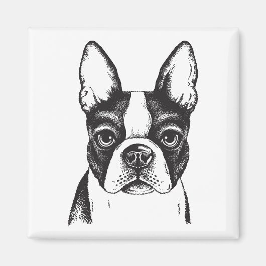 Aimant J'aime Boston Terriers (Devant)