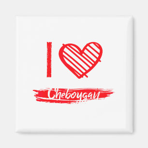 Aimant J'aime Cheboygan J'ai le cœur Cheboygan