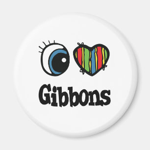 Aimant J'aime (cœur) Gibbons
