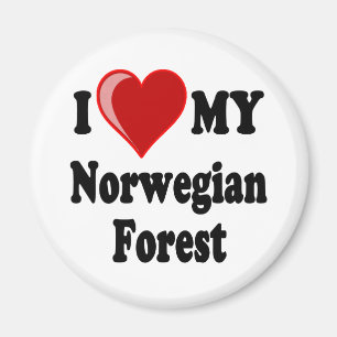 Aimant J'aime (coeur) mon chat norvégien de forêt