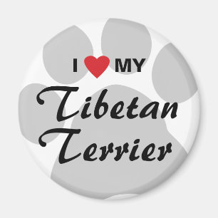 Aimant J'aime (coeur) mon Terrier tibétain