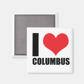 Aimant J'aime Columbus (Recto/Verso)