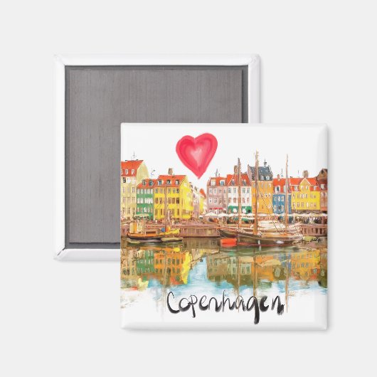 Aimant J'aime Copenhague (Recto/Verso)