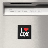 Aimant J'aime Cox - Cœur - Nom (In Situ (Lave-vaisselle))