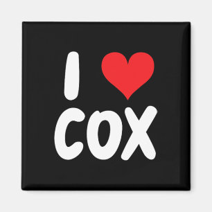 Aimant J'aime Cox - Cœur - Nom