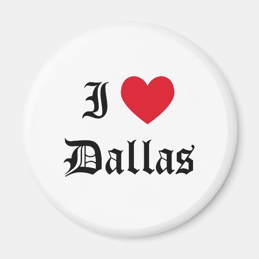 Aimant J'aime Dallas (Devant)