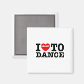 Aimant J'Aime Danser J'Aime Danser Amusant Danser Enseign (Recto/Verso)