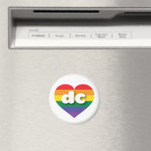 Aimant J'aime DC Gay pride Rainbow Heart (In Situ (Lave-vaisselle))