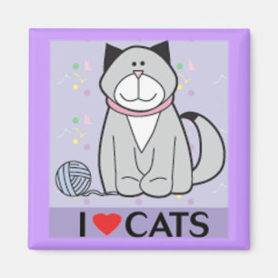 Aimant J'aime des chats