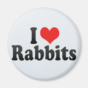 Aimant J'aime des lapins