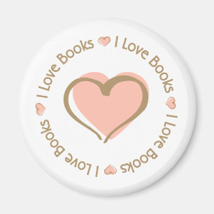 Aimant J'aime des livres de coeur