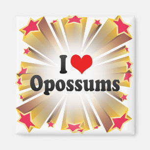 Aimant J'aime des opossums