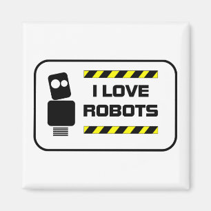 Aimant J'aime des robots