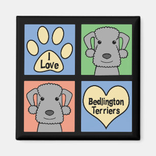 Aimant J'aime des terriers de Bedlington