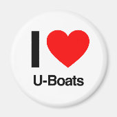 Aimant j'aime des u-bateaux (Devant)