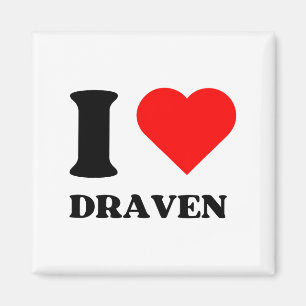 Aimant J'aime Draven J'ai un cœur Draven Nom Y2k Saint-Va