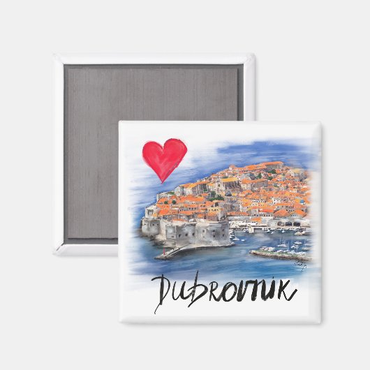 Aimant J'aime Dubrovnik (Recto/Verso)