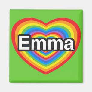 Aimant J'aime Emma. Je t'aime Emma. Cœur