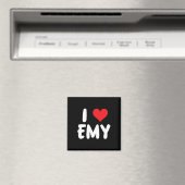 Aimant J'aime Emy - Cœur - Nom (In Situ (Lave-vaisselle))