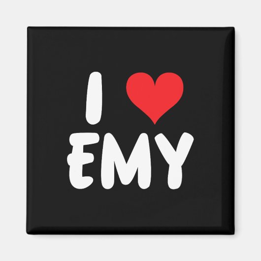 Aimant J'aime Emy - Cœur - Nom (Devant)