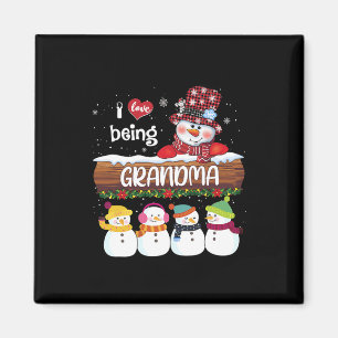Aimant J'Aime Être Grand-Mère Snowman Noël Famille