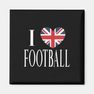 Aimant J'aime Footbyll Drapeau Grande-Bretagne Cœur Footb