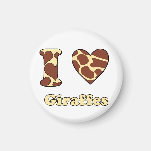 Aimant J'aime Giraffes (Devant)