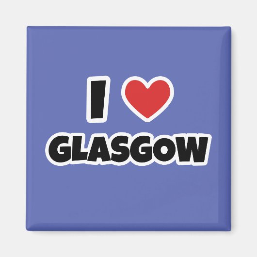 Aimant J'aime Glasgow (Devant)