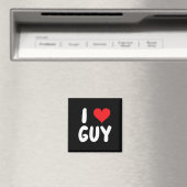 Aimant J'aime Guy - Cœur - Nom (In Situ (Lave-vaisselle))