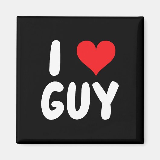 Aimant J'aime Guy - Cœur - Nom (Devant)