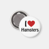 Aimant J'aime Hamsters (Recto/Verso)