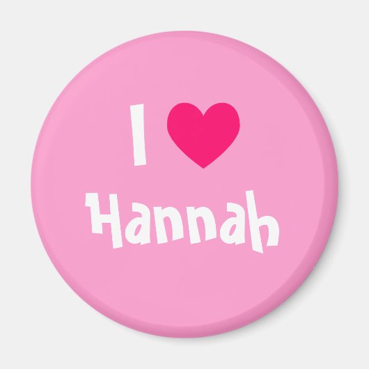 Aimant J'aime Hannah (Devant)