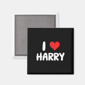 Aimant J'aime Harry - Cœur - Nom  (Recto/Verso)