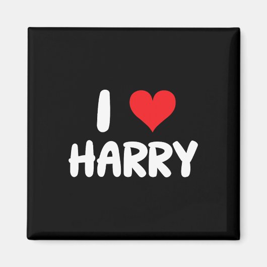 Aimant J'aime Harry - Cœur - Nom  (Devant)