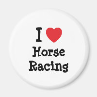 J'aime Horse Racing coeur personnalisé