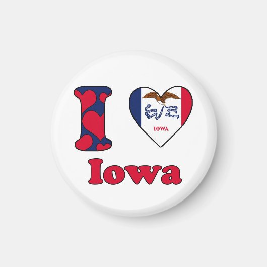 Aimant J'aime Iowa (Devant)
