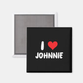 Aimant J'aime Johnnie - Cœur (Recto/Verso)