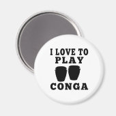 Aimant J'Aime Jouer Conga (Recto/Verso)