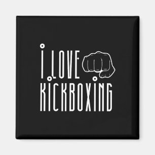 Aimant J'aime Kickboxing Kickbox Kick Boxing Kickboxer