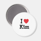 Aimant J'aime Kim coeur T-shirt (Recto/Verso)