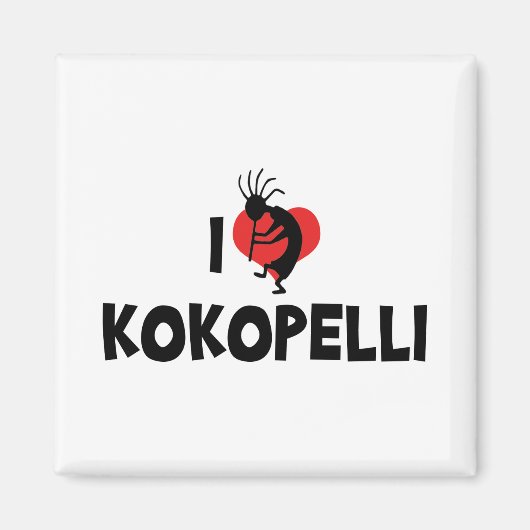 Aimant J'aime Kokopelli (Devant)