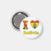 Aimant J'aime la Bolivie (Recto/Verso)